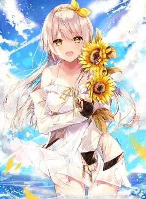向日葵美女 大海