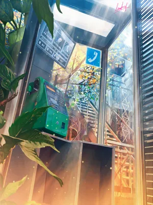 电话亭 动漫风景