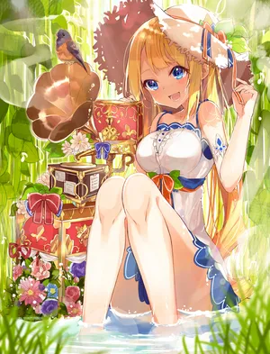 清凉一夏女孩戏水