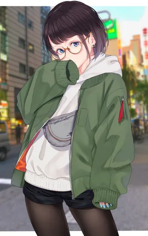 吊儿郎当美少女 丝袜 眼镜_1