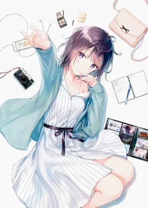 唯美美女孩子 化妆品 数码手机