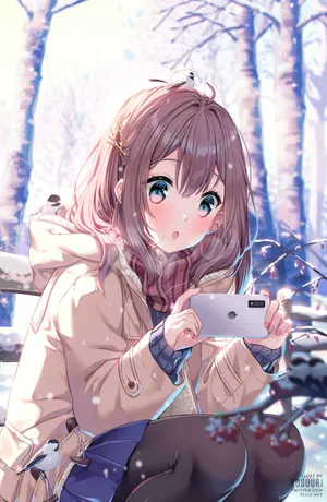 唯美小女孩自拍 冬日雪景