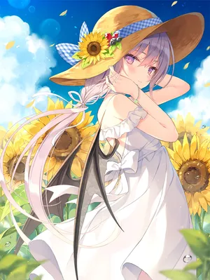 向日葵少女 草帽