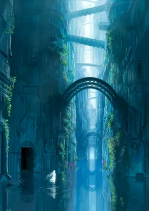 动漫风景 科幻想 人影女孩