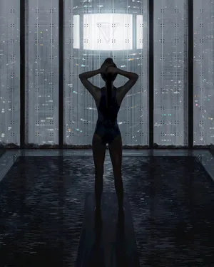 女孩 绑头发女生 长发 背影