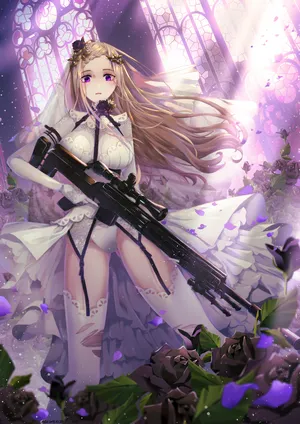 少女 步枪 长发飘飘_1