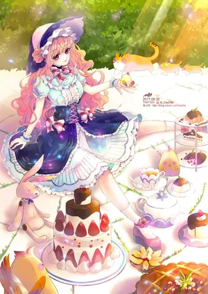 小女孩生日 露营 野炊 party 生日蛋糕_1