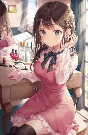 唯美少女化妆台 镜子