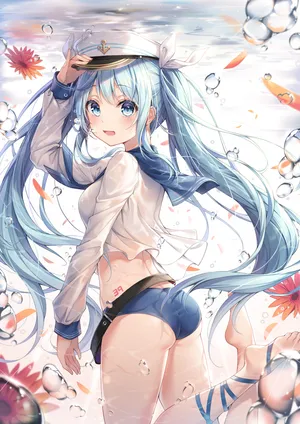 初音未来 水手服 唯美