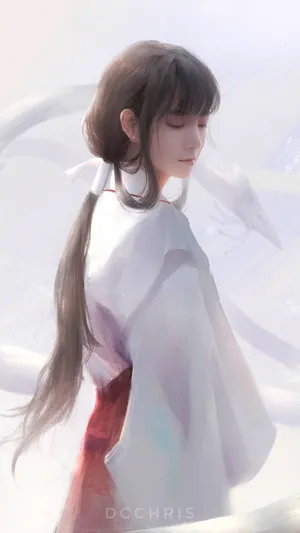 巫女 桔梗 犬夜叉唯美佛系少女
