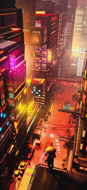 城市夜景GTA赛博朋克风格