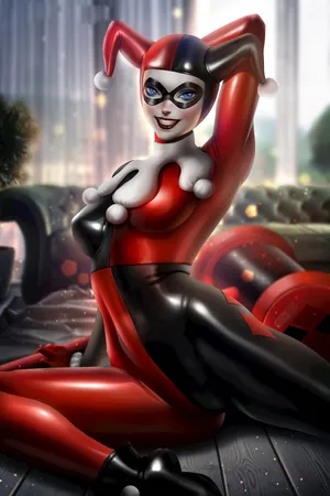 小丑女哈莉·奎茵红色小丑服Harley Quinn by AyyaSAP
