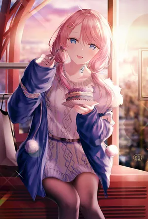 明日方舟 甜品  黑裤袜 黑丝袜 红头发美女孩