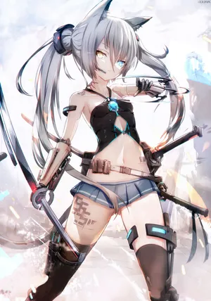 机械少女 超短裤 银发_1