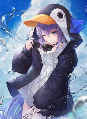 梅尔特莉莉丝（泳装）可爱企鹅帽子Fate