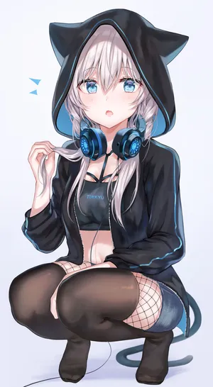 少女孩子 风尘女子 耳机 狐耳