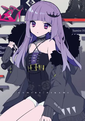 少女孩子 紫色长发