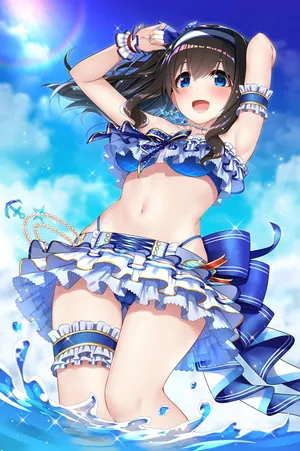 鹭沢文香《偶像大师灰姑娘女孩》蓝色泳装