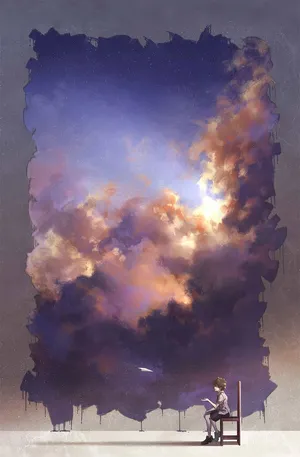 纸飞机 男孩 天空