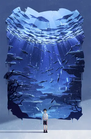 男孩 海底世界 窗口_1