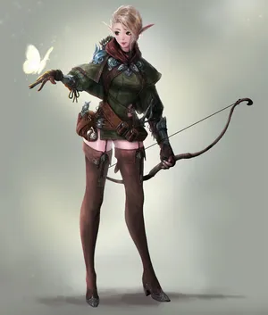 清纯美女 弓箭手 蝴蝶