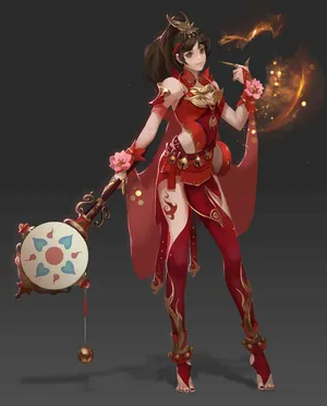拨浪鼓 美女