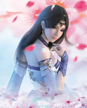古装美女 美背 花瓣_1
