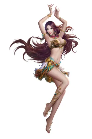 插画中国风古装3D古风美女比基尼内衣