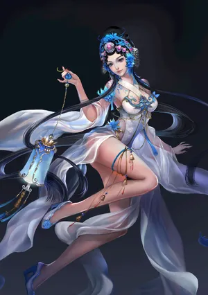 插画中国风古装3D古风美女京剧 粤剧 越剧装扮
