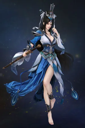 插画中国风古装3D古风迷人上围美女