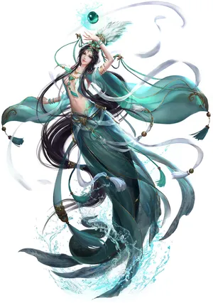 插画中国风古装3D古风 活灵活现 水蛇腰美女