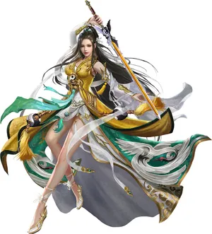 中国风古装3D古风美女舞剑第1张