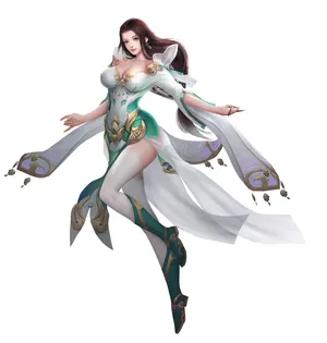 中国风古装3D古风美女 如花似玉 白色长袍_1