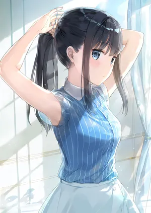 女生少女孩 扎头发