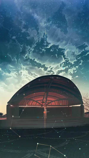 天空 星空 车站 路边演唱的小女孩_1