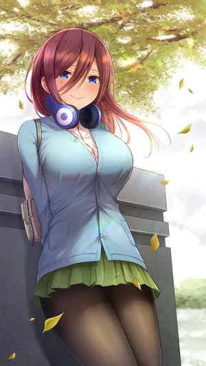 《五等分的新娘》中野三玖 制服 丝袜 头戴式耳机
