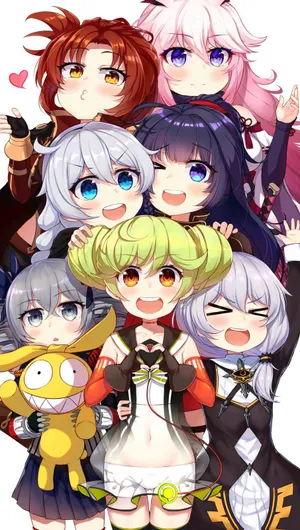崩坏学园3一周年贺图大脑袋卡通版