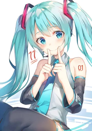 蓝色眼睛初音少女