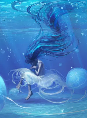 水下长裙女孩唯美