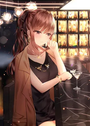 女孩 少女 酒吧 吧台 动漫