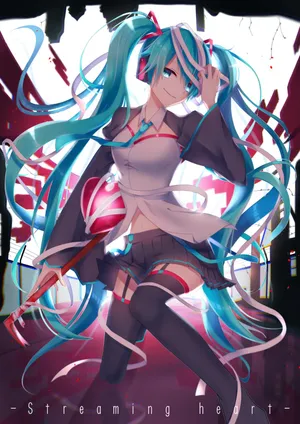 初音未来 长发 黑色裤袜