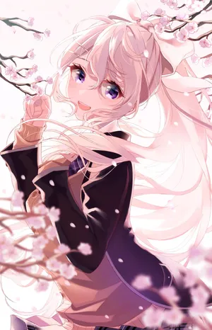 樱花 少女 紫色眼睛 动漫