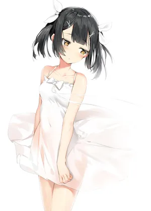 命运 小女孩 夏装 白色小裙子