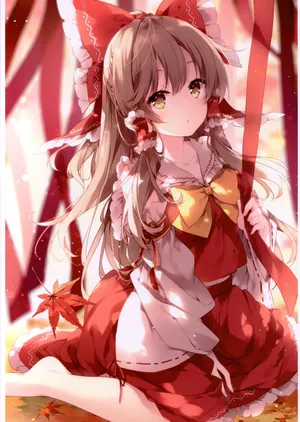 miko酱 二次元 丝带 红色裙子 动漫少女