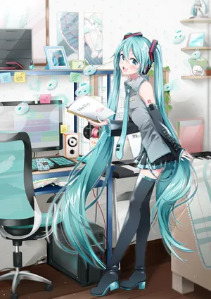 长发初音未来米库miku葱娘公主殿下_1