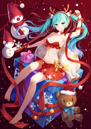 圣诞节雪人装扮初音未来米库miku葱娘公主殿下