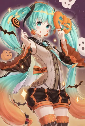 万圣节棒棒糖面具初音未来米库miku葱娘公主殿下