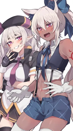 西服领带可爱的动漫少女人物插画