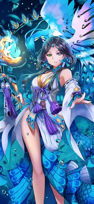 动漫凤凰女个性动漫少女插画