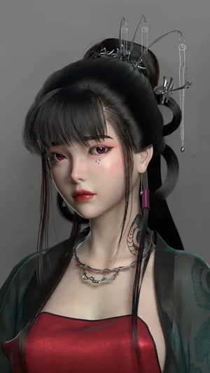 蕾丝肚兜动漫古风美女人像手绘高清_1